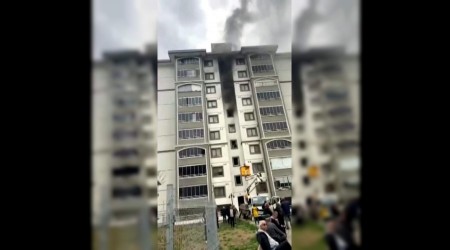 9 katl binada kan yangn panie neden oldu: 5 kii hastaneye kaldrld