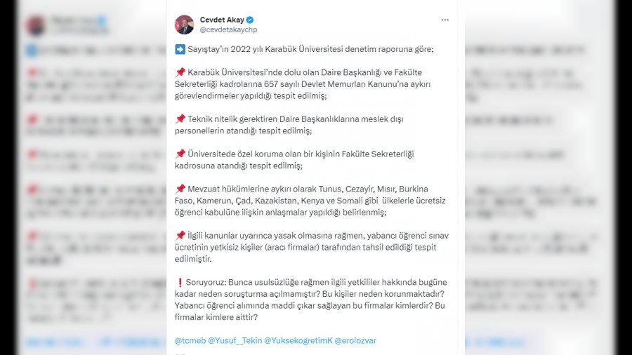 Karabk niversitesindeki usulszlkler belgelendi