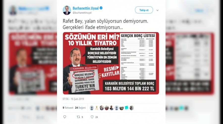 Burhanettin Uysal Vergiliye fena yklendi.