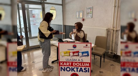 Karabk Belediyesi, renciler iin kamps ve yurtlarda ulam stantlar kurdu