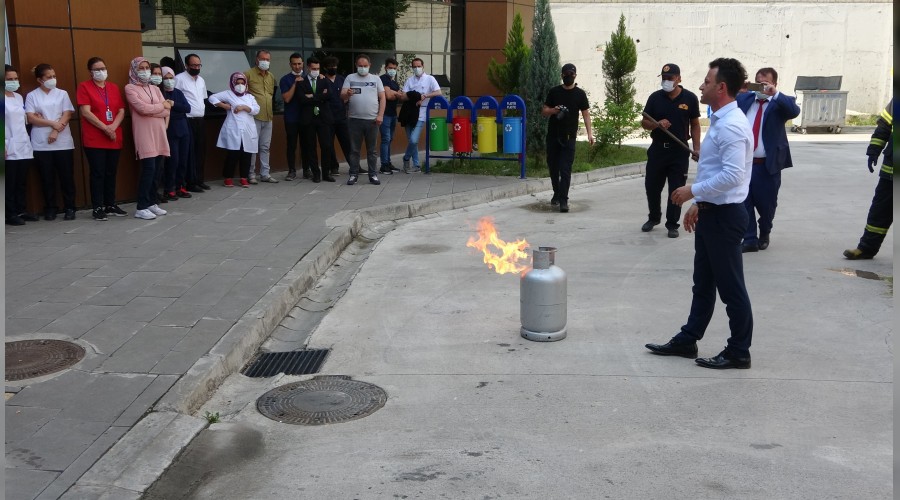 Az ve Di Hastanesi personeline deprem ve yangn tatbikat