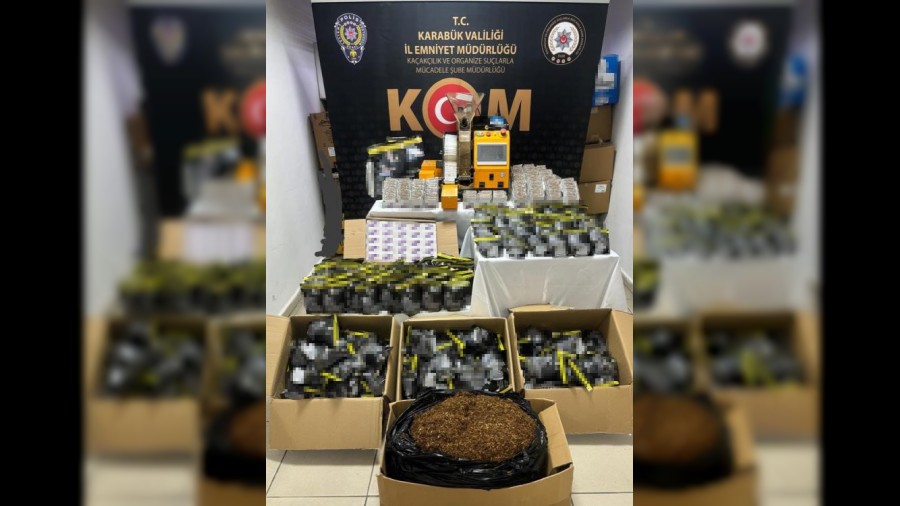 Karabkte 58 bin makaron ile 22 kilogram ttn ele geirildi