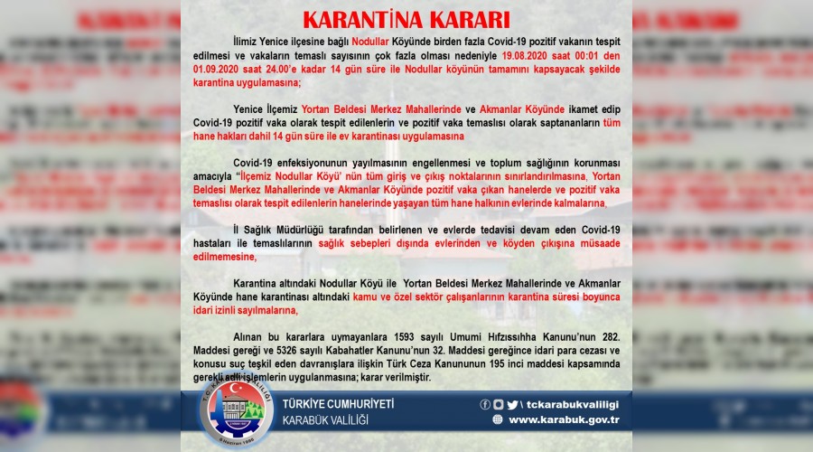 Karantina vakalar hzla artyor