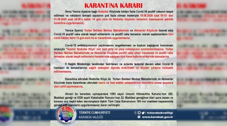 Karantina vakalar hzla artyor