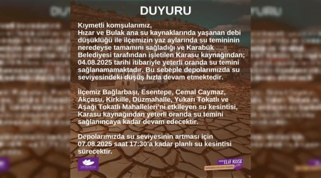 Safranbolu Belediyesi'nden su kesintisi duyurusu