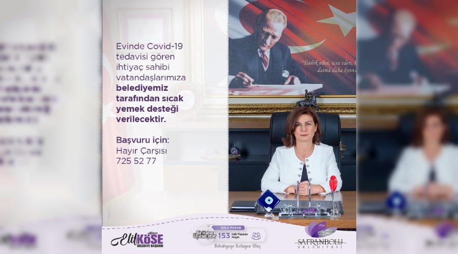 Safranbolu Belediyesi'nden Covid-19 tedavisi gren vatandalara yemek yardm