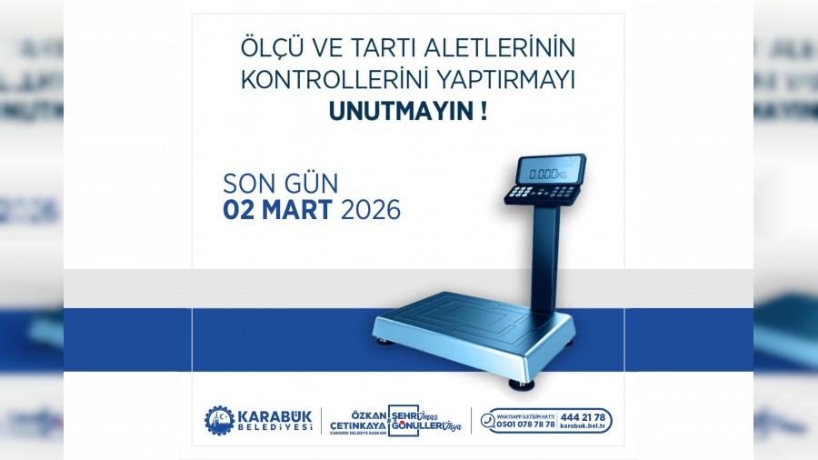 Karab�k Belediyesi�nden �l�� ve tart� aletleri i�in muayene uyar�s�