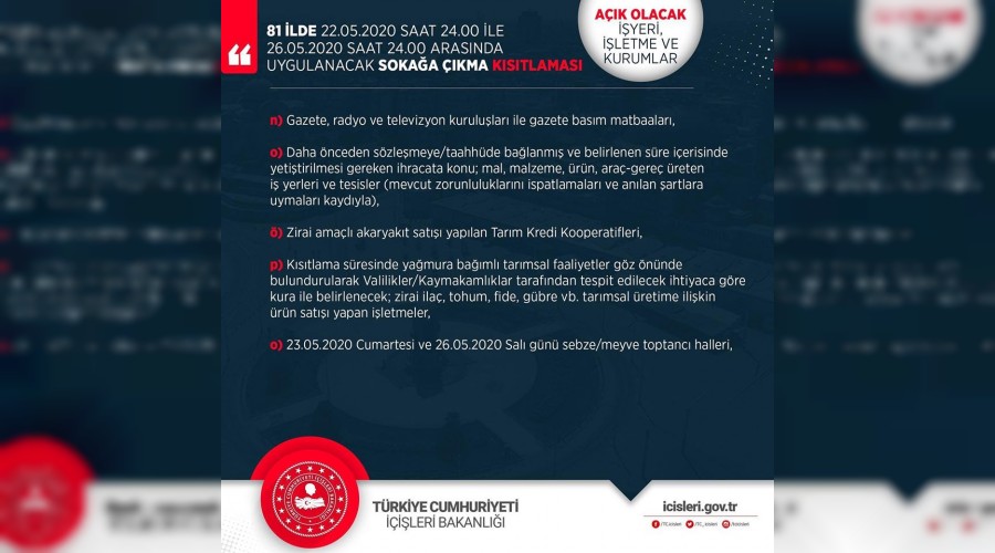 Karabk Valiliinden kstlamann detaylar