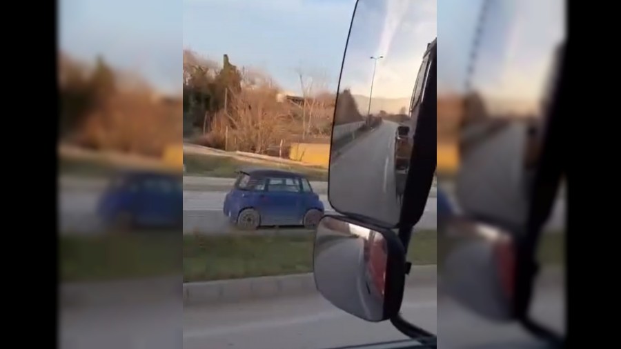 Ters istikamette can�n� hi�e sayarak ilerledi�i anlar kamerada