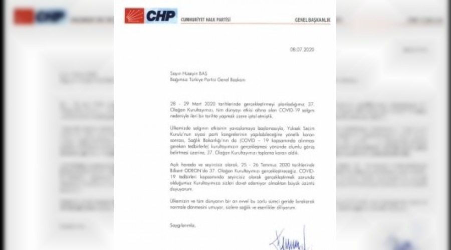 BTP lideri Baş’tan, CHP kurultayına mesaj