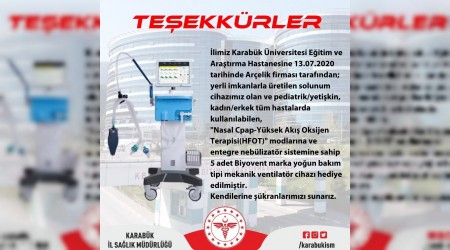 Arelik'ten Karabke 5 adet solunum cihaz 