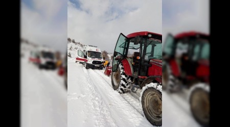 Hastaya mdahaleye giden 112 ekibi karda mahsur kald