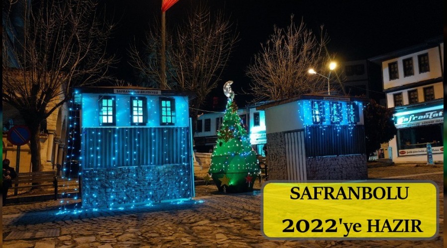 Safranbolu'da yeni yl sslemeleri drone ile grntlendi
