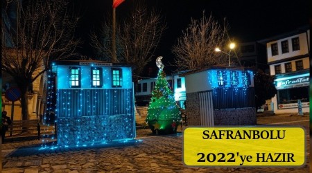Safranbolu'da yeni yl sslemeleri drone ile grntlendi