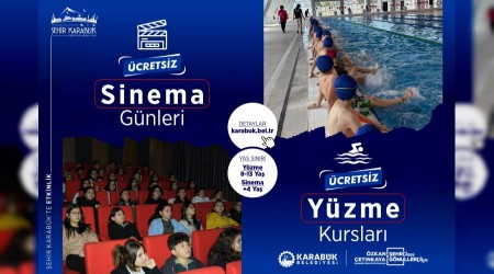 Karab�k�te �ocuklara �cretsiz y�zme ve sinema etkinlikleri s�r�yor