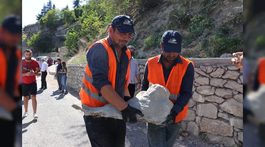 Safranbolu’da bulunan aslan figürlü taş polisi alarma geçirdi