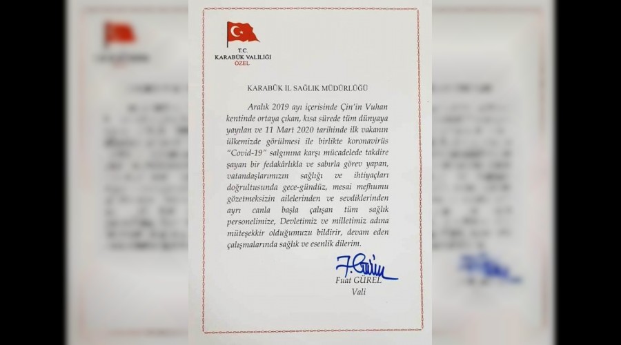 Validen kamu görevlilerine tatlı ve mektuplu teşekkür