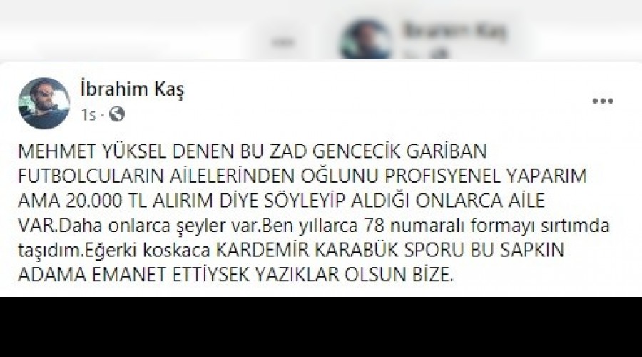 Başkan'dan futbolcuya hakaret içerikli mesaj