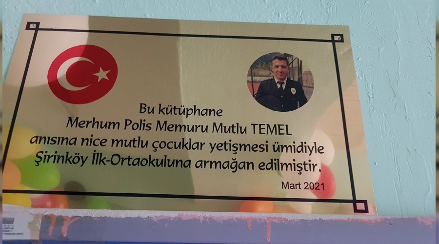 Polis memuru Mutlu Temel’in adı okul kütüphanesinde yaşatılıyor