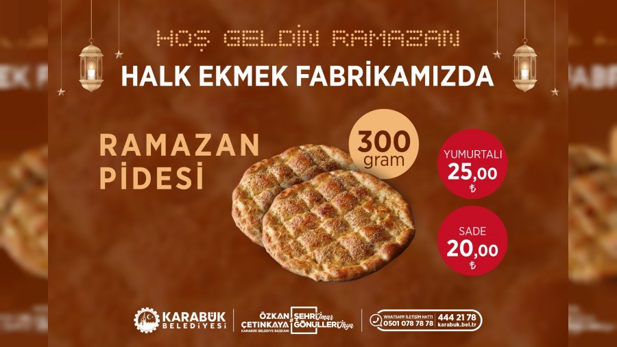 Karab�k Halk Ekmek'te ramazan pidesi 20 TL'den sat�lacak